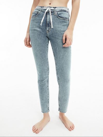 Calvin Klein Ruhák HU224415 | Calvin Klein High Rise Skinny Női Farmernadrág Világos Kék